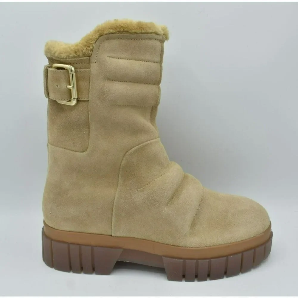 Free People Womens EUR 40 US 10 Fable Faux Fur Sand Suede Platform Winter Boots‎